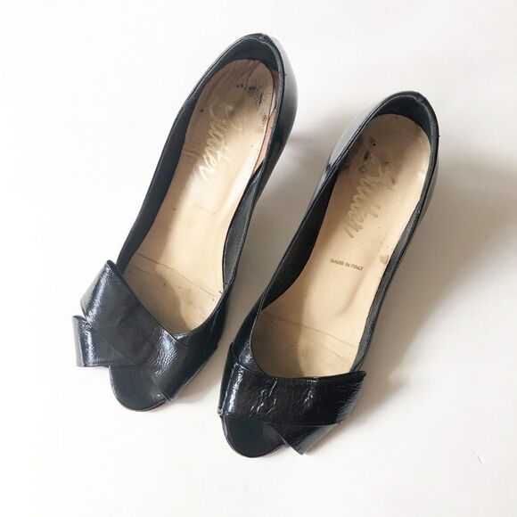 Butter Shoes Patent Leather Peep Toe Pumps 8.5 - Picture 3 of 9